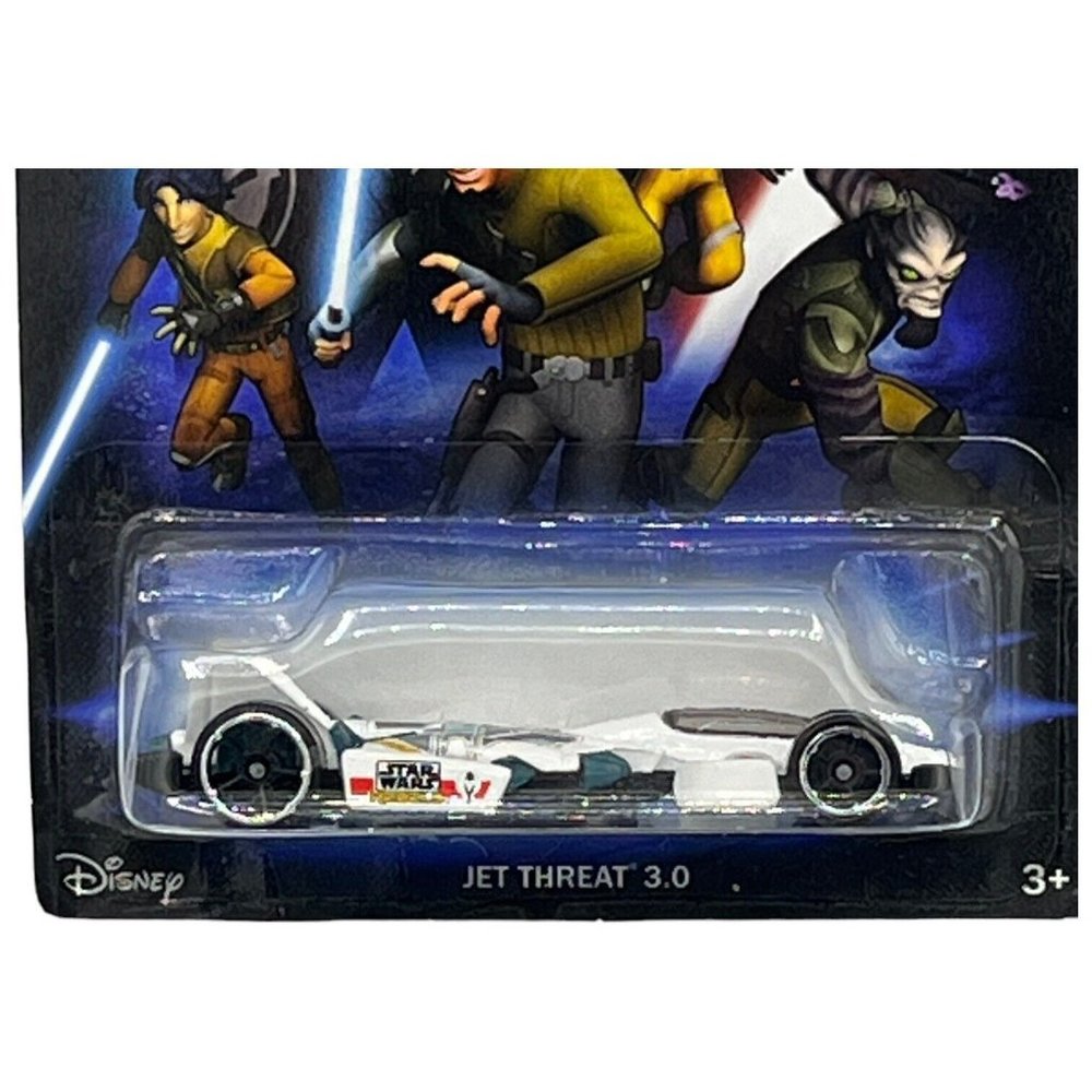 HOT WHEELS Star Wars Rebels Movie Series JET THREAT 3.0 White Chrome Black OH5's - Picture 2 of 8
